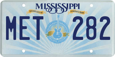 MS license plate MET282