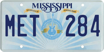 MS license plate MET284