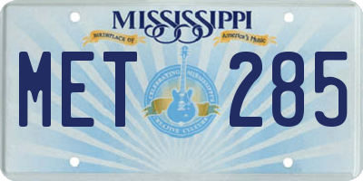 MS license plate MET285