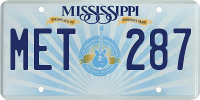 MS license plate MET287