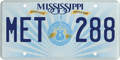 MS license plate MET288