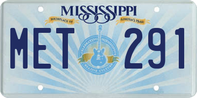 MS license plate MET291