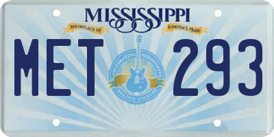 MS license plate MET293