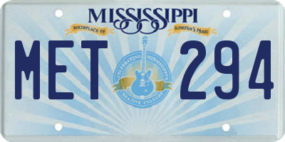 MS license plate MET294