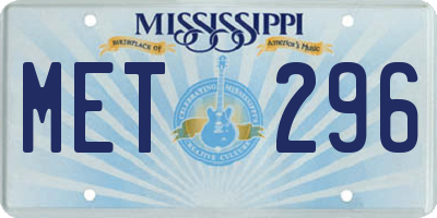MS license plate MET296