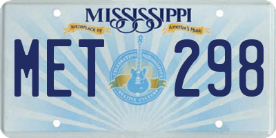 MS license plate MET298