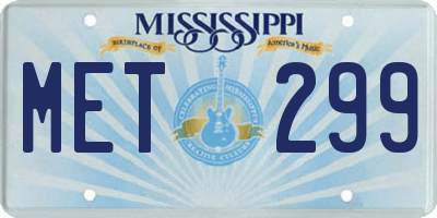MS license plate MET299