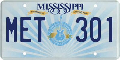 MS license plate MET301