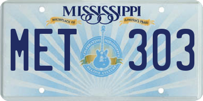 MS license plate MET303
