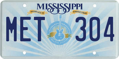 MS license plate MET304