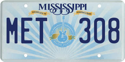 MS license plate MET308