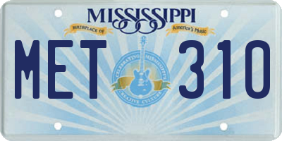 MS license plate MET310