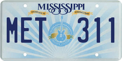 MS license plate MET311