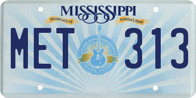 MS license plate MET313