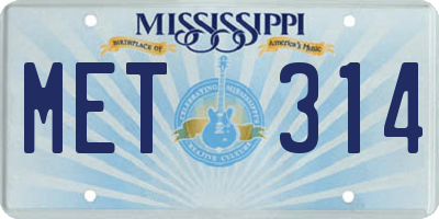 MS license plate MET314