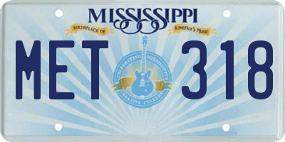 MS license plate MET318