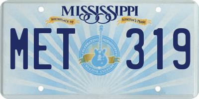 MS license plate MET319