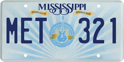MS license plate MET321