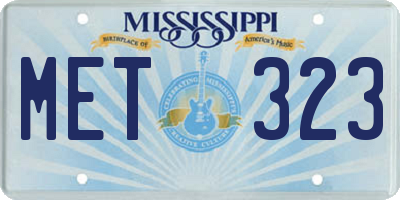 MS license plate MET323