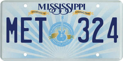 MS license plate MET324