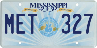 MS license plate MET327