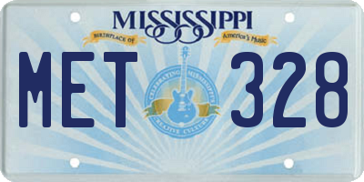 MS license plate MET328