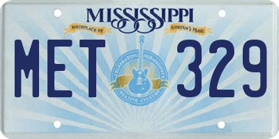MS license plate MET329