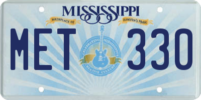 MS license plate MET330
