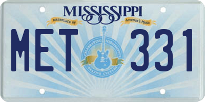 MS license plate MET331