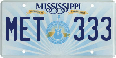 MS license plate MET333