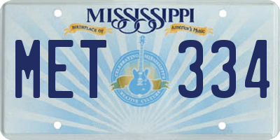 MS license plate MET334