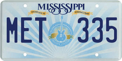 MS license plate MET335