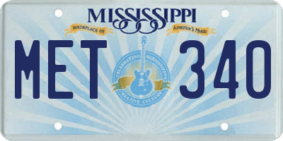 MS license plate MET340
