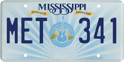 MS license plate MET341