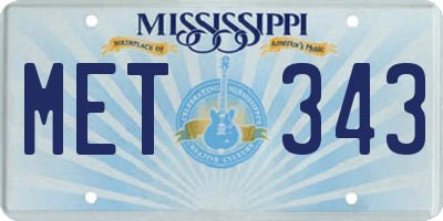 MS license plate MET343