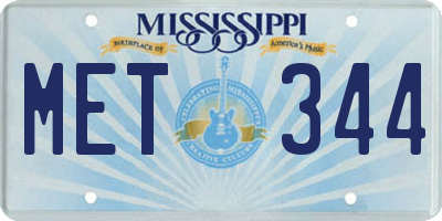 MS license plate MET344