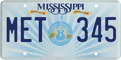 MS license plate MET345