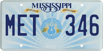 MS license plate MET346