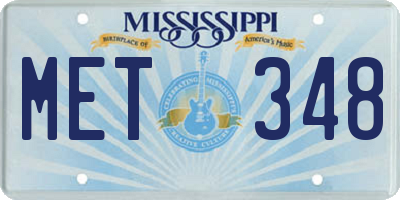 MS license plate MET348