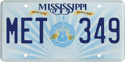 MS license plate MET349