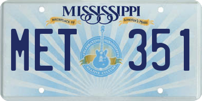 MS license plate MET351