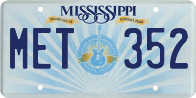 MS license plate MET352