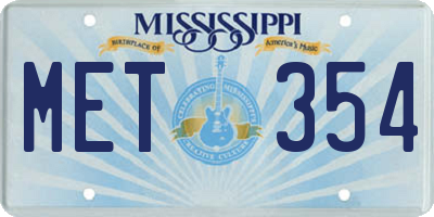 MS license plate MET354