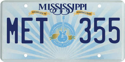 MS license plate MET355