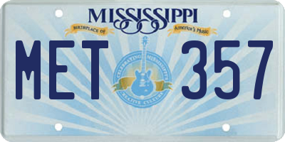 MS license plate MET357