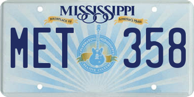 MS license plate MET358
