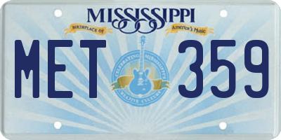MS license plate MET359