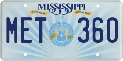 MS license plate MET360