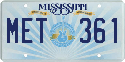 MS license plate MET361