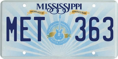 MS license plate MET363